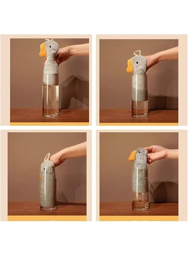 مناشف يد لطيفة على شكل أوزة، قطعتان مع حلقة تعليق، مناشف يد سميكة ماصة من الألياف الدقيقة، ناعمة وسريعة الجفاف، مناشف يد للأطفال برسومات حيوانات كرتونية، مناسبة للمطبخ والحمام - Image 5